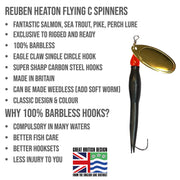 Barbless Spinners. Medium Flying C Set x 3 10g Size 2 - Exclusive to Rigged and Ready