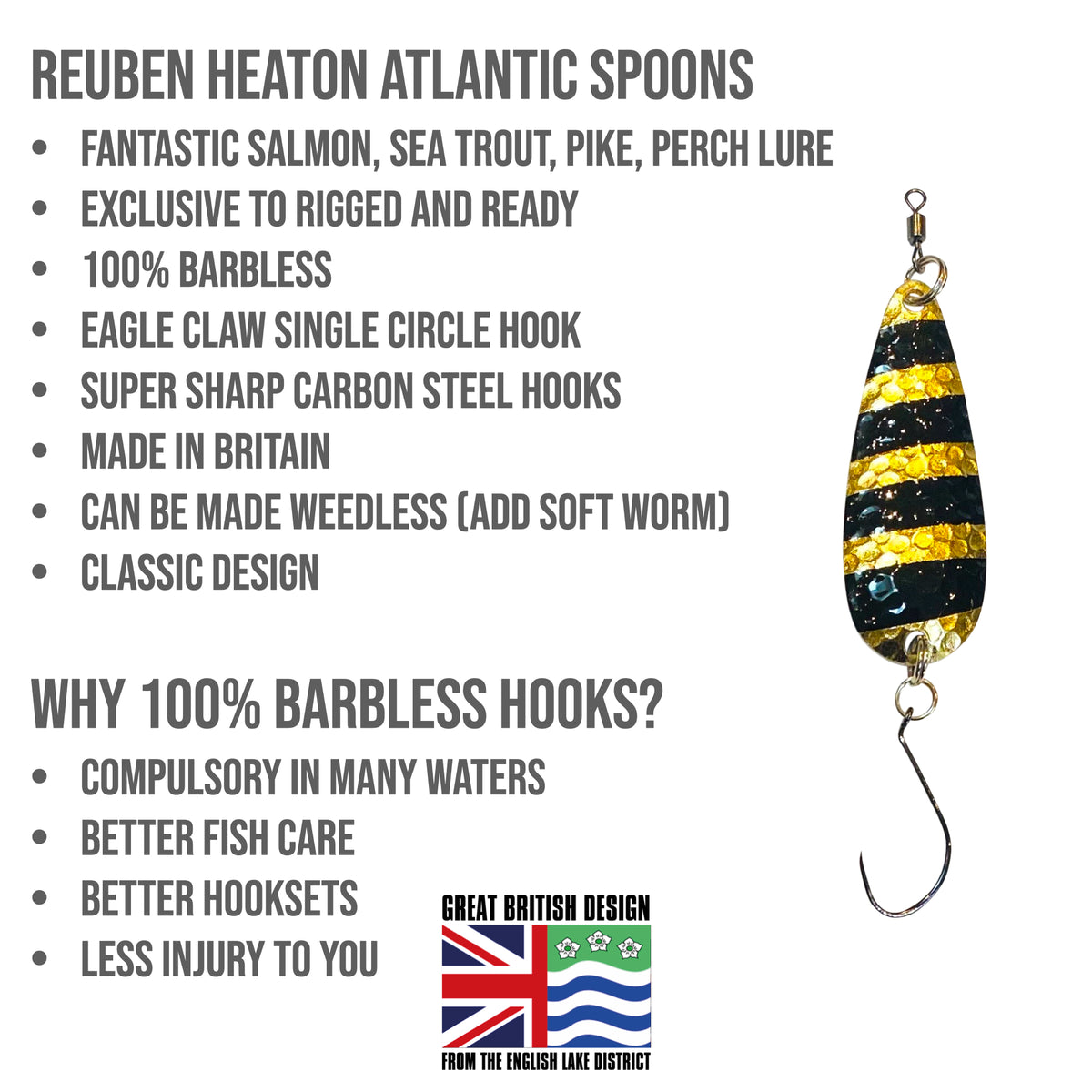 ATLANTIC SPOONS SET 21g BARBLESS (x 4) EXCLUSIVE TO RIGGED AND READY –  Rigged and Ready