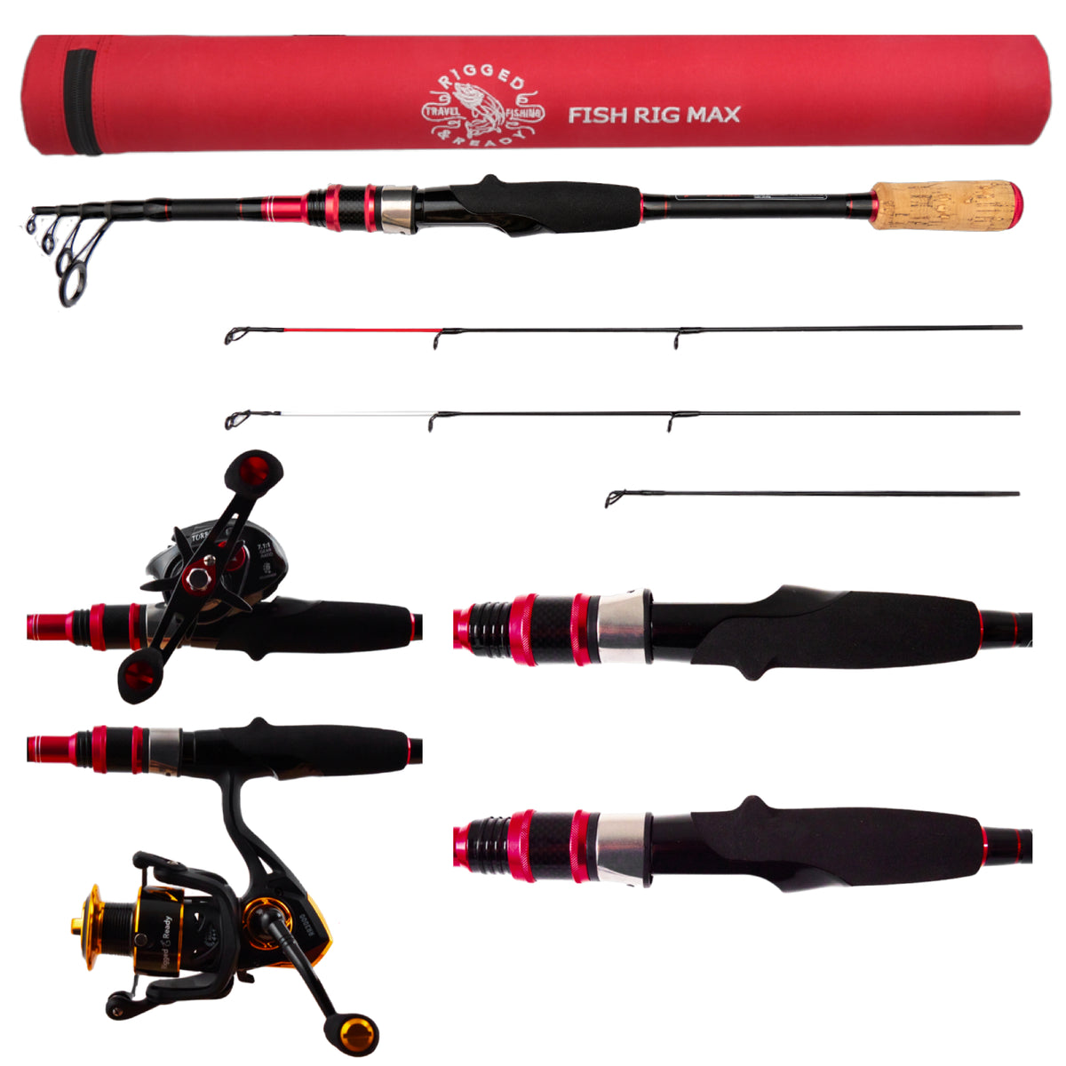 Fish Rig Max Cast-Spin Tele Rod 240 & 210cm Options + 3 Tips