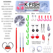 K-Fish Telescopic Fishing Rod Reel Tackle Combo+Line+38 Pcs Tackle+Tackle Box+Carry Case+Fishing Guide.