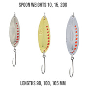 Barbless Spoons 12 Large Premium Fishing Spoons Set Fish Rig 100% Barbless