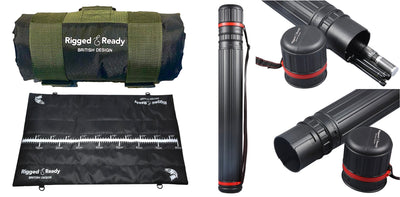 NEW TRAVEL FISHING UNHOOKING MAT & TRAVEL FISHING ROD TUBE by Rigged and Ready Travel Fishing