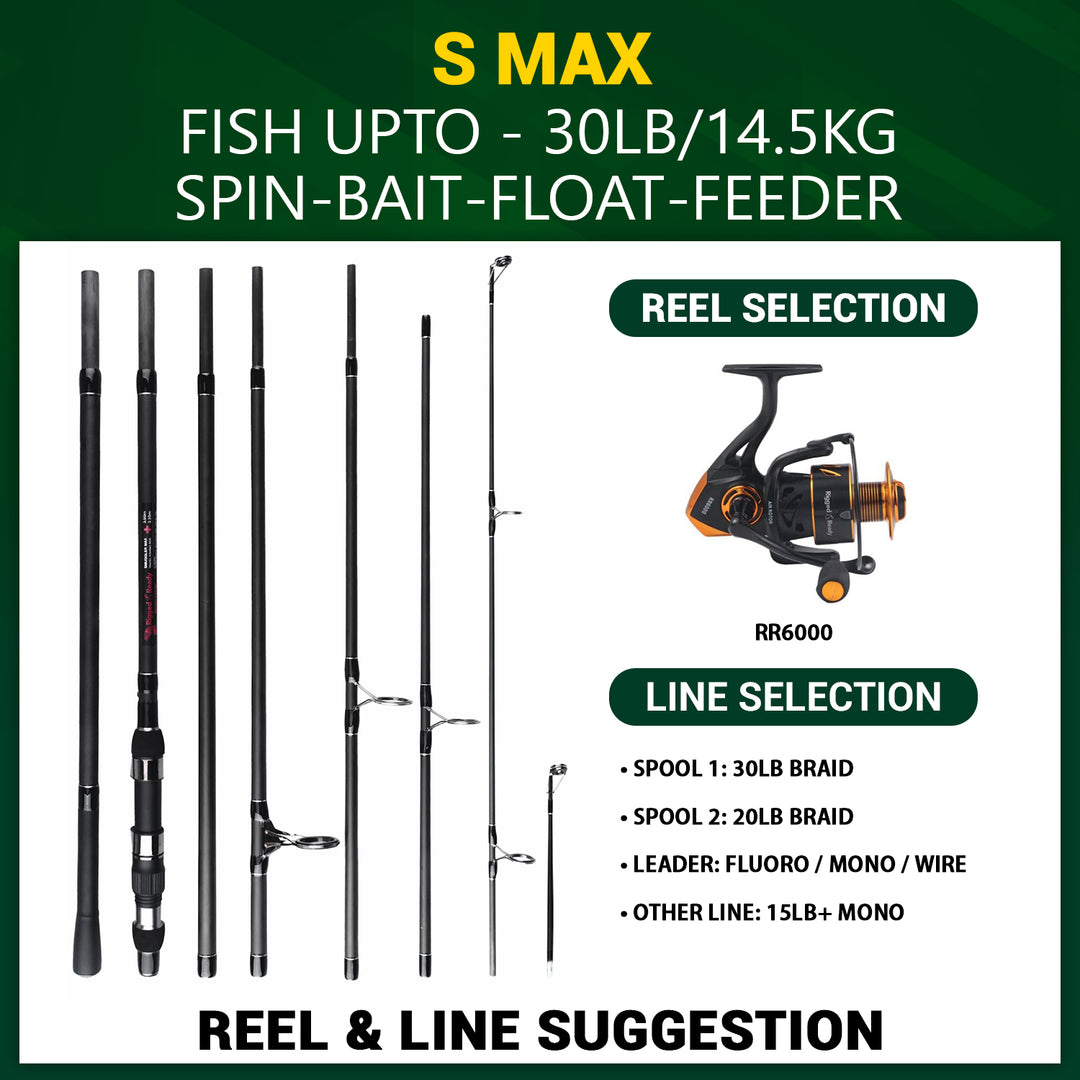 S Max Big Fish & Surf Fishing Rod + 2 Tips | Travel angling