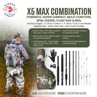 X Max Fishing Rod Combination. Multi-Function Powerful Predator & Carp, Spin, Feeder, Float Rod, Reel and Case