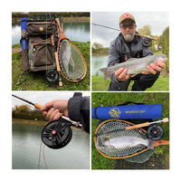 FLY 2-IN-1 Travel Fly Rod. 2 Handles. Hi-Modulus Carbon 8 Sections 9ft #6 + 7ft #4