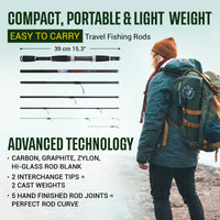 Smuggler 6 Travel Rod & Case +2 tips. 215cm 7' +190cm 6'3" Rod Options