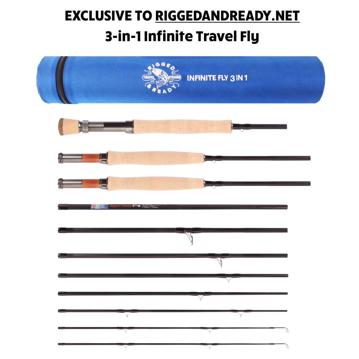 Infinite Limited Edition 3-IN-1 Travel Fly Fishing Rod – 10th Anniversary Exclusive 3 Handles. 3 Fly Rod Options. Only 10 Made Worldwide.
