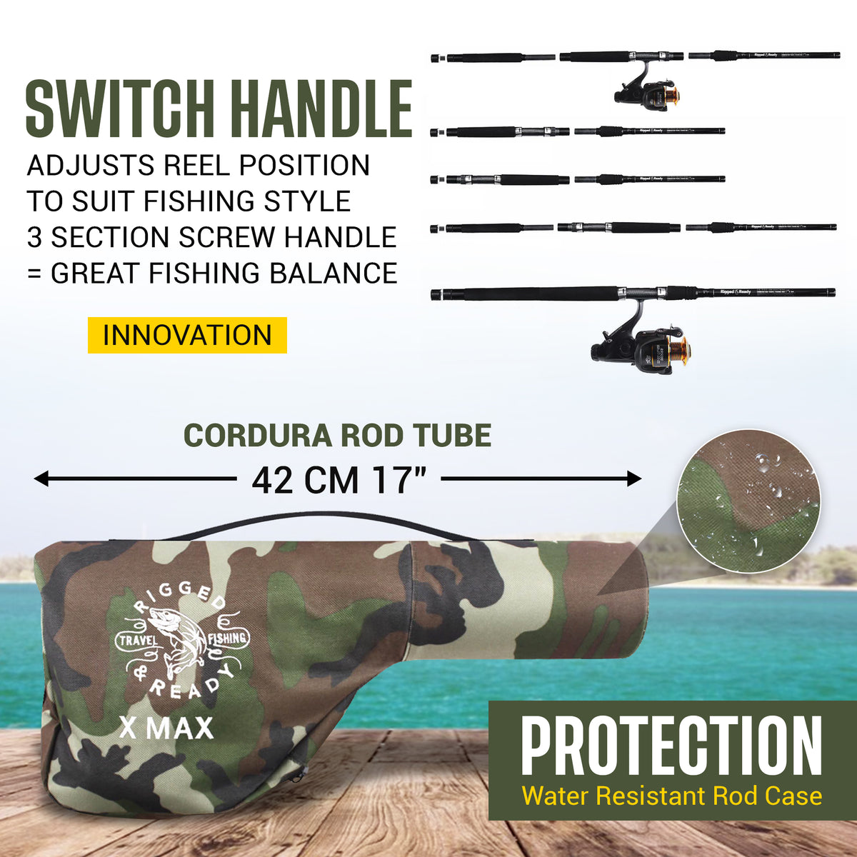 X Max Fishing Rod Combination. Multi-Function Powerful Predator & Carp, Spin, Feeder, Float Rod, Reel and Case