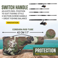 X Max Fishing Rod Combination. Multi-Function Powerful Predator & Carp, Spin, Feeder, Float Rod, Reel and Case
