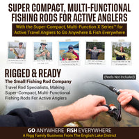 X5 Fishing Rod. Multi-Function, Super-Compact Spin-Fly Travel Rod. 1 rod 5 fishing techniques. 2.2m (7’3") + 1.9m (6'3) lengths