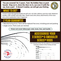 X5 Combination Travel Fishing Rod, 2 Reels and Case. Spin-Fly. 1 Rod 2 lengths 220cm 7'3, 190cm 6'3" 5 Techniques.