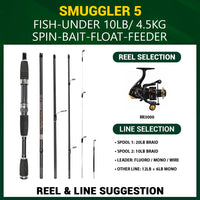 Smuggler 5 Compact Travel Rod & Case + 2 Tips 140+160cm Rod Options
