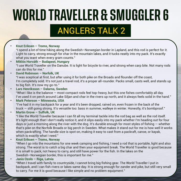 World Traveller Rod-Reel-Case + 2 tips 215+190cm (7&