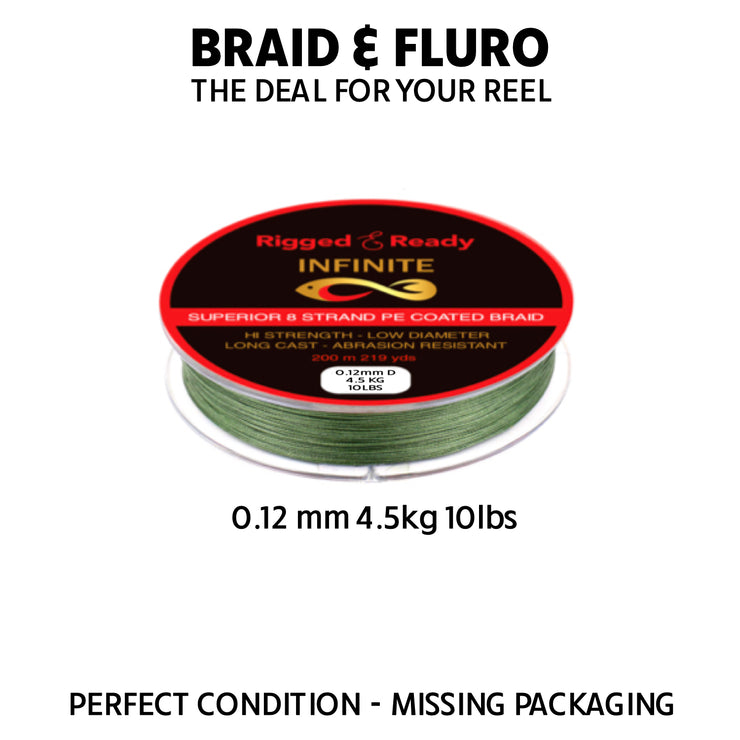 BRAID 4.5KG 10LBS X 200M THE DEAL FOR YOUR REEL OFFER - MISSING PACKAGING - BA