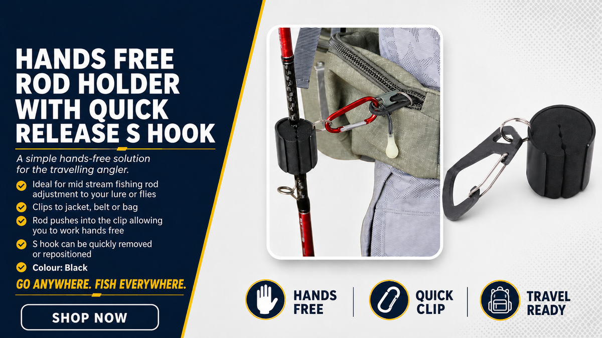 Waterproof Tackle Bag + Hands-Free Rod Holder Clip (waistbag or backpack)