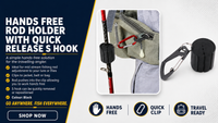Waterproof Tackle Bag + Hands-Free Rod Holder Clip (waistbag or backpack)