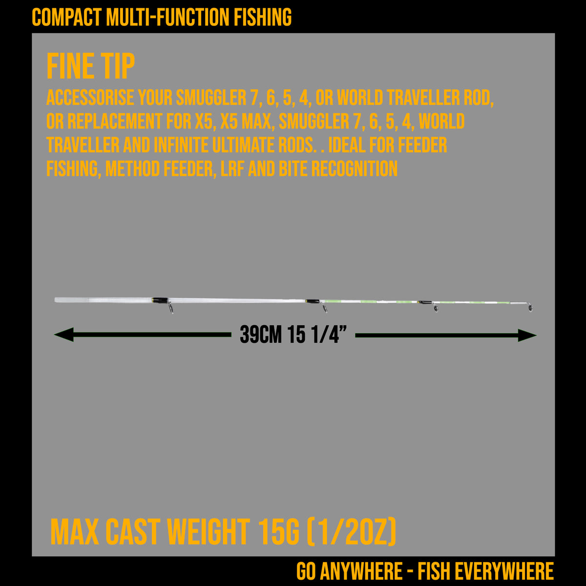 Fine Tip. (Green) Accessorise your X5, Smuggler 7, 6, 5, 4, World Traveller or replace Infinite Ultimate. Cast weight 15g (1/2oz)