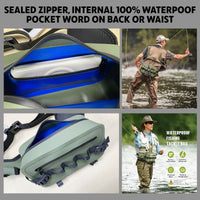 Waterproof Tackle Bag + Hands-Free Rod Holder Clip (waistbag or backpack)