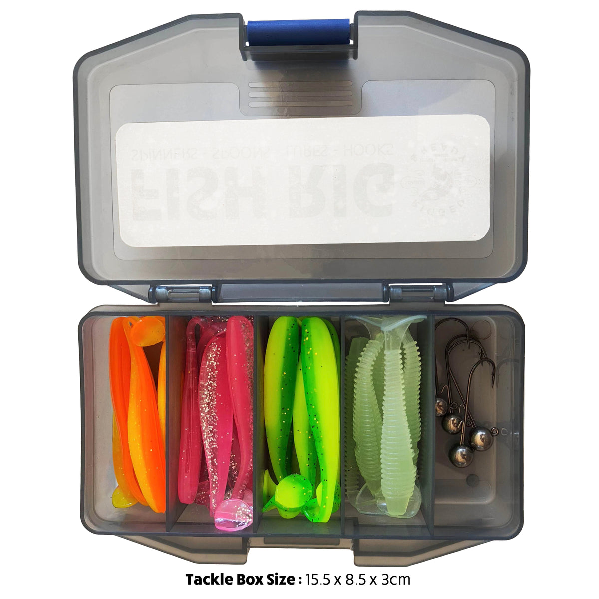 Fish Rig – Soft T-Tail Minnow Lure Kit+4 Tungsten Jigs–28 Piece Fishing Tackle Set