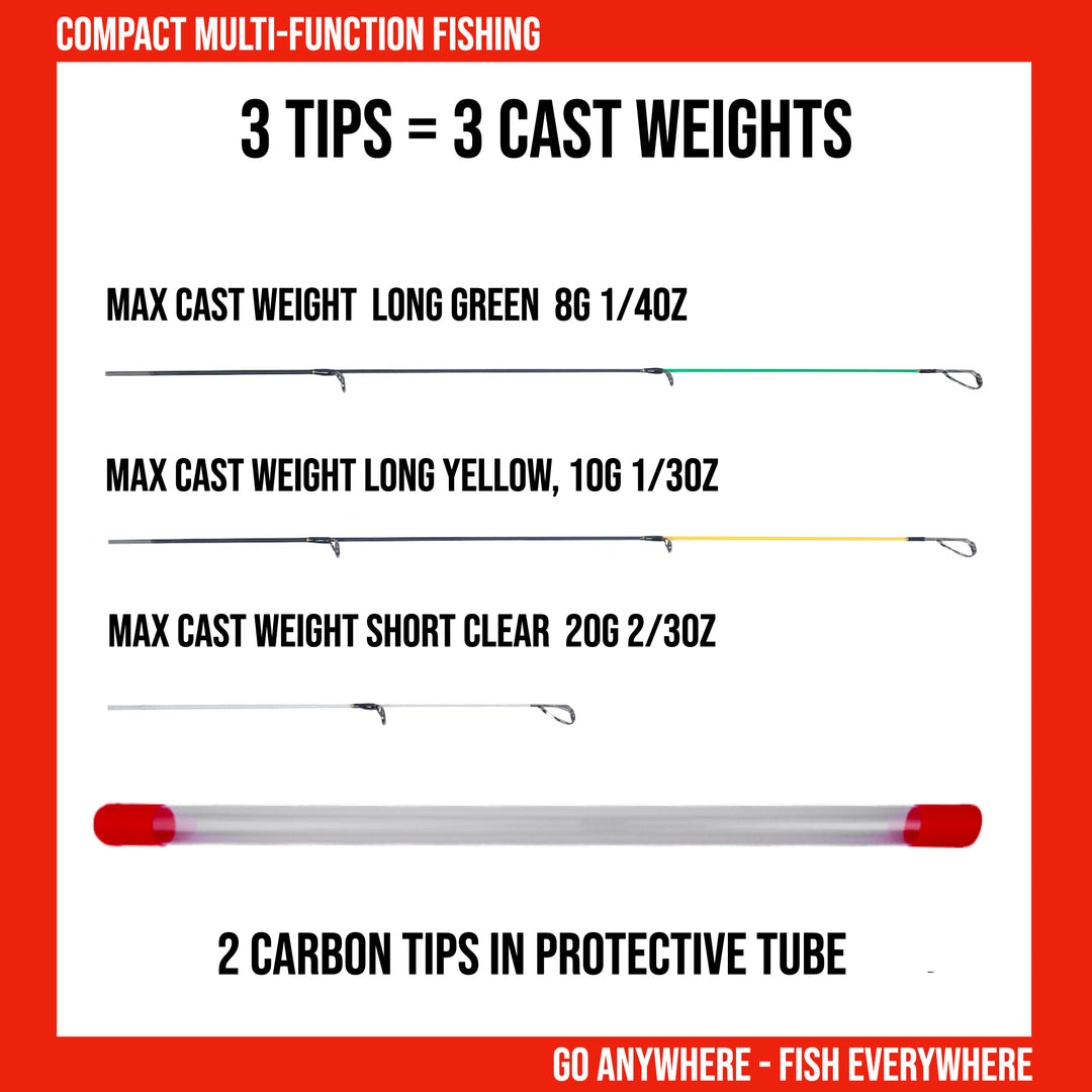 Fish Rig 165 Super-Light Rod +3 tips. 165 cm 5'4” + 144 cm 4'9” Option