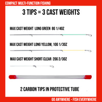 Fish Rig 165 Super-Light Rod +3 tips. 165 cm 5’4” + 144 cm 4’9” Options+