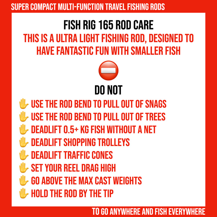 Fish Rig 165 Super-Light Rod +3 tips. 165 cm 5’4” + 144 cm 4’9” Options+