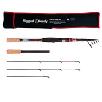 Fish Rig Super Max Telescopic Fishing Rods, 3 Tips, 9’5”/8’9”, Travel Fishing Rod, Tele Rod for Lure, Carp, Feeder, Ledger & All-Round Fishing