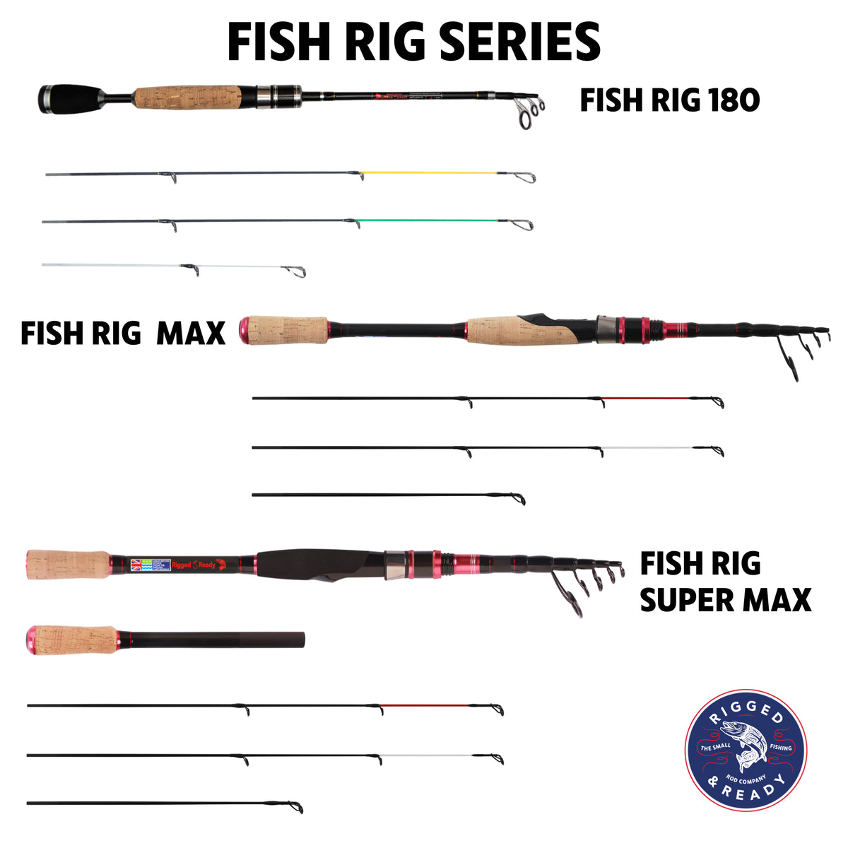 Fish Rig Super Max Telescopic Fishing Rods, 3 Tips, 9’5”/8’9”, Travel Fishing Rod, Tele Rod for Lure, Carp, Feeder, Ledger & All-Round Fishing
