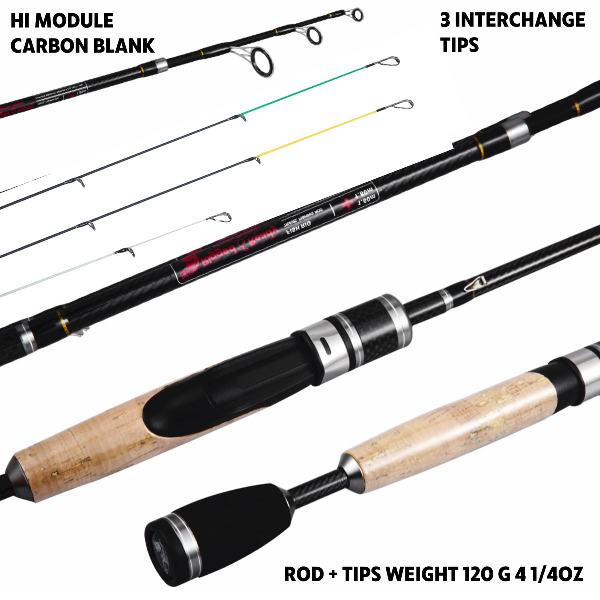 Fish Rig 180. Super Lightweight Tele. One Rod 180 5' 11"  & 160cm 5' 4" Lengths +3 Tips