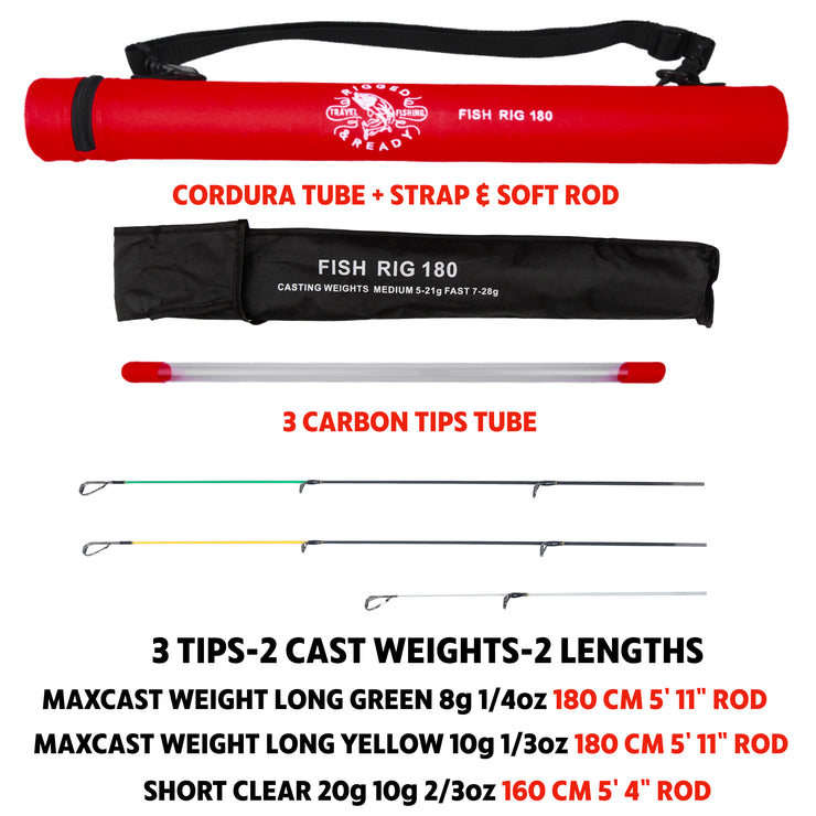 Fish Rig 180. Super Lightweight Tele Rod 180 5&