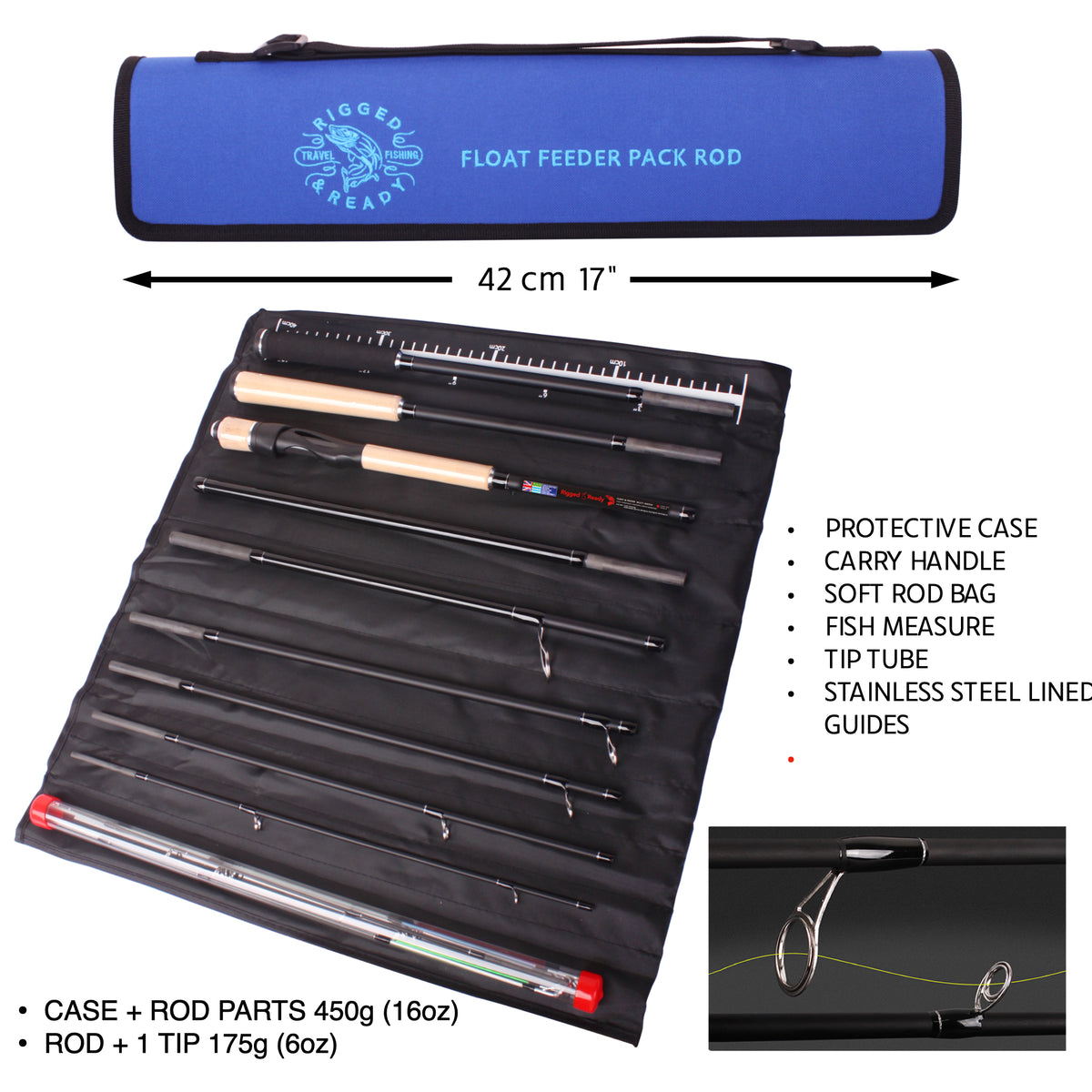 Float-Feeder Super Compact Travel Pack Rod – 2 Lengths, 5 Tips + Extension