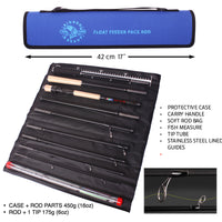 Float-Feeder Super Compact Travel Pack Rod – 2 Lengths, 5 Tips + Extension