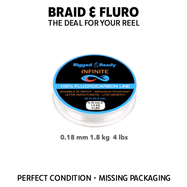 FLURO 1.8KG 4LBS X 50M THE DEAL FOR YOUR REEL OFFER - MISSING PACKAGING - FA