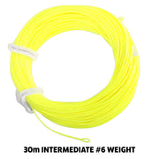 #6 Premium Intermediate Fly Line. Double Looped. Weight Forward. WF6I. YELLOW