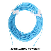 #6 Premium Floating Fly Line 30m (98'6"). Double Looped. Weight Forward (Blue) WF6F