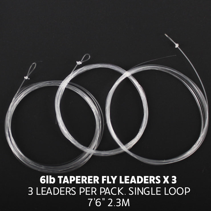 Tapered Fly Leader 6lb x 3 (7&