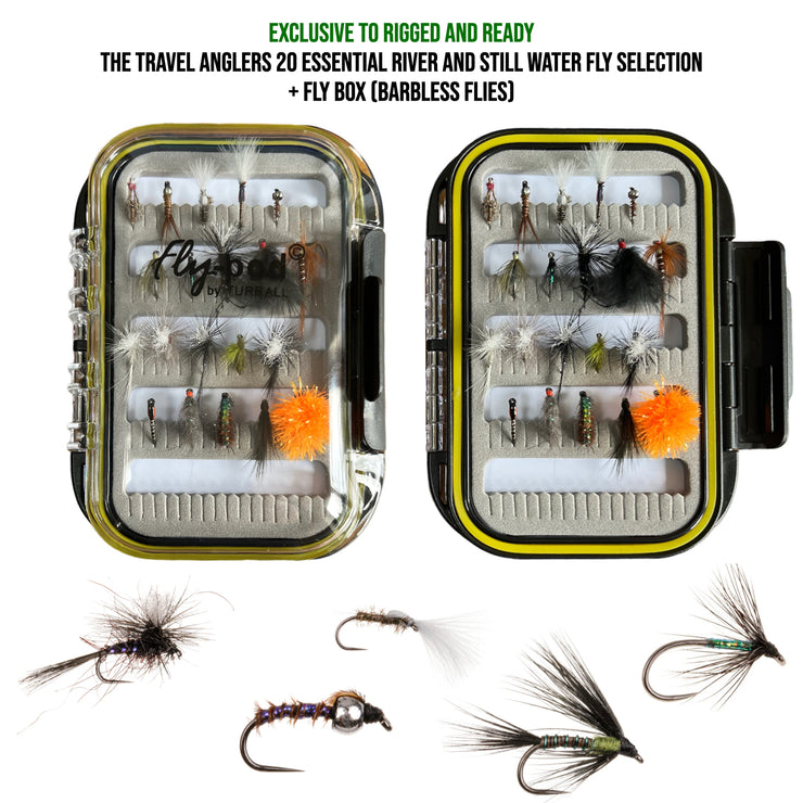20 Essential River & Still Water Flies + Fly Box. Turrall’s Exclusive for R&R