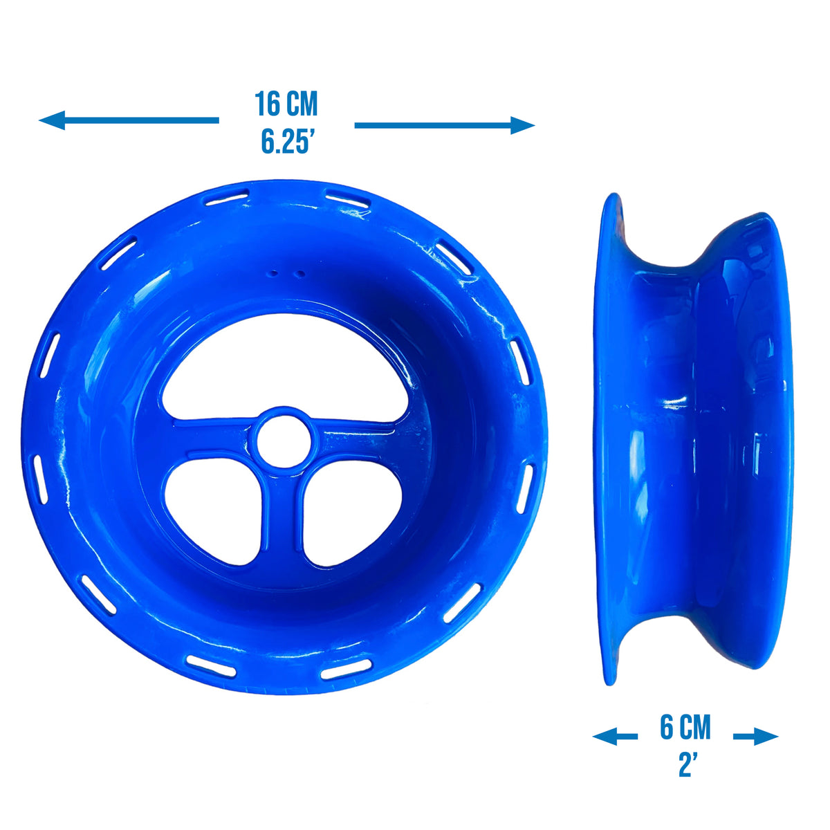 Hand Caster 16cm 6 1/4" Ring-finger holes-Fishing-Kite Fly-Christmas lights (no line)