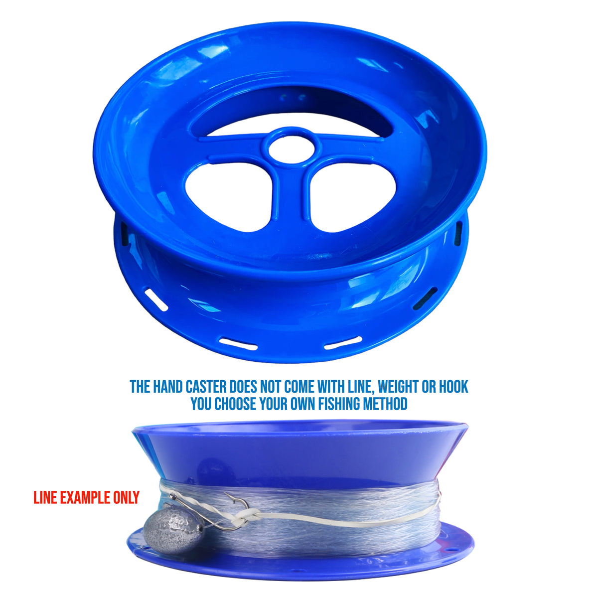 Hand Caster 16cm 6 1/4" Ring-finger holes-Fishing-Kite Fly-Christmas lights (no line)