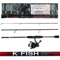 K Fish Combo By Rigged & Ready. 170cm Rod, Reel, Line, Tackle Box, Tackle, Fishing Guide (60cm compact)