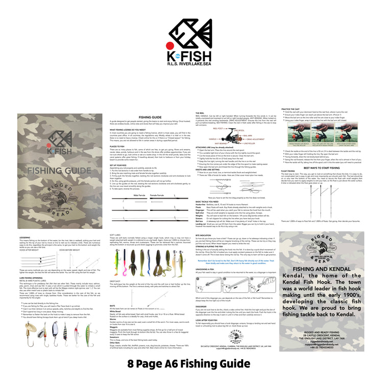 K-Fish Fishing Combination. Rod, Reel, Line, Tackle Box, Tackle + How to Fish Guide