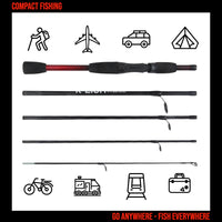 K Fish Rucksack Rod Spin. 5'7" 170cm 5 Section Rod + Soft Case. 2OG C Weight