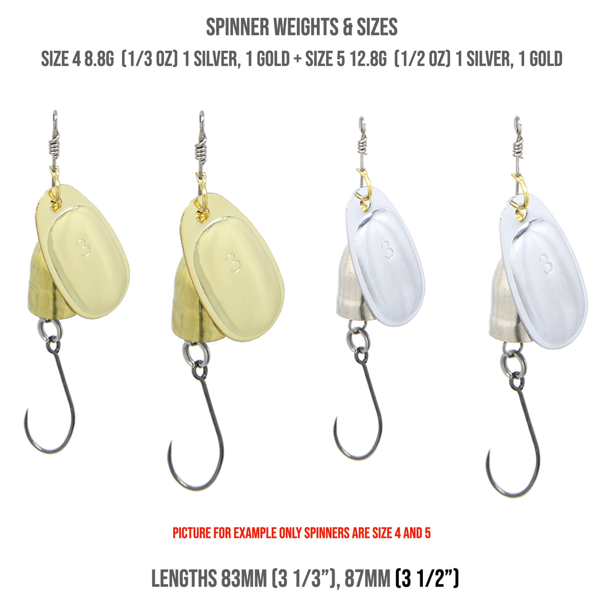 Fish Rig 8 Large Spinners & Spoons Set Fish Rig 100% Barbless