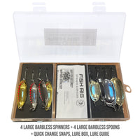 Fish Rig 8 Large Spinners & Spoons Set Fish Rig 100% Barbless