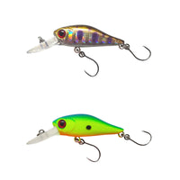 Fish Rig Sink Micro Minnow 2 Pack - Fish Rig Premium Lures Barbless + VMC hooks, Body 3.5cm, Total Length 4.7cm, 1.7g