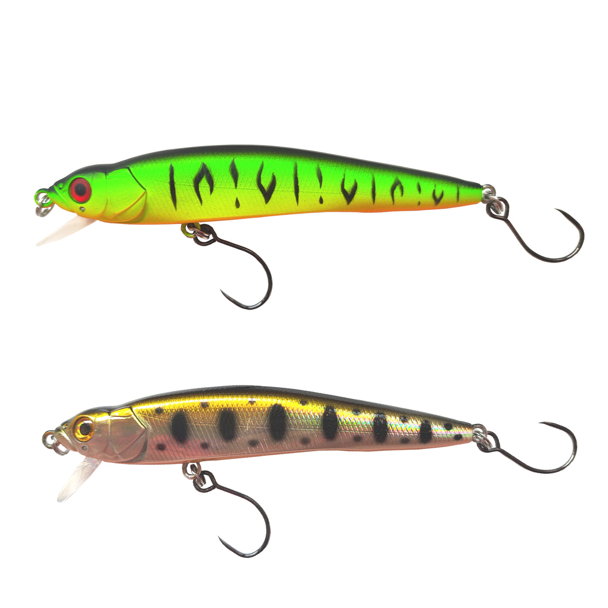 Fish Rig Top Water "Moveable Bill" Minnow 9cm 8g - 2 PACK - Fish Rig Premium Barbless Lures + VMC Hooks