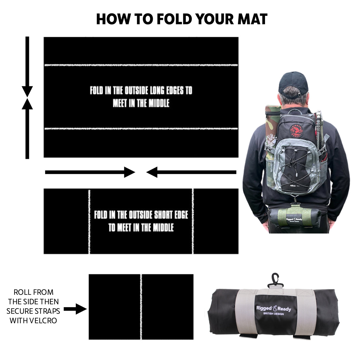 Travel Mat Max 110 x 53cm. Bigger Fish. Unhooking Mat. Super Compact, Light, Easy Carry