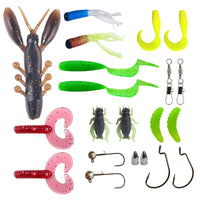 Fish Rig-Mixed Soft Lures Tungsten Jigs+Weights+Hooks Fishing Set-20 Pieces