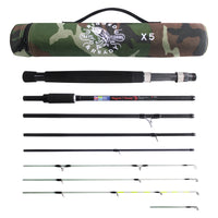 X5 Fishing Rod. Multi-Function, Super-Compact Spin-Fly Travel Rod. 1 rod 5 fishing techniques. 2.2m (7’3") + 1.9m (6'3) lengths