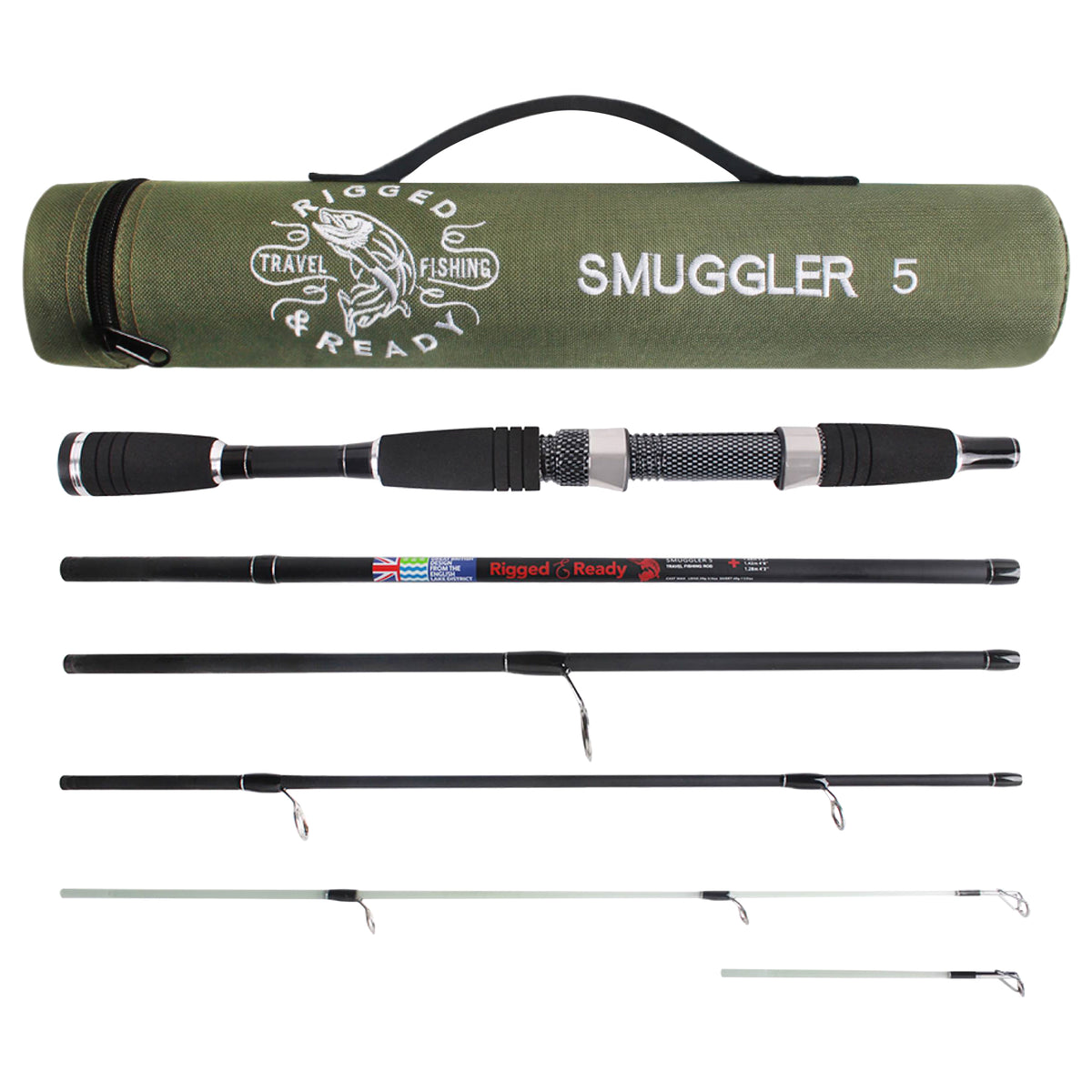 Smuggler 5 Compact Travel Rod & Case + 2 Tips 140+160cm Rod Options